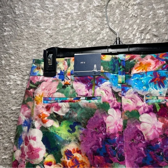 Lands End Womens Pants Size 4 Fit 2 Chino Crop Floral Cotton Rayon NWT - Picture 4 of 10